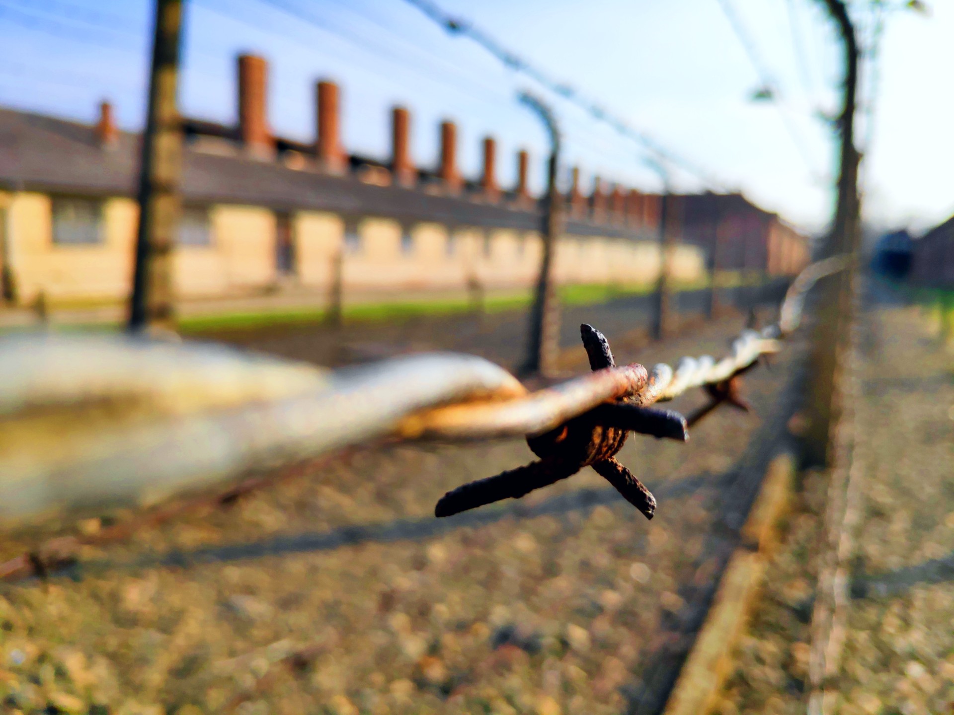 Auschwitz museum fence